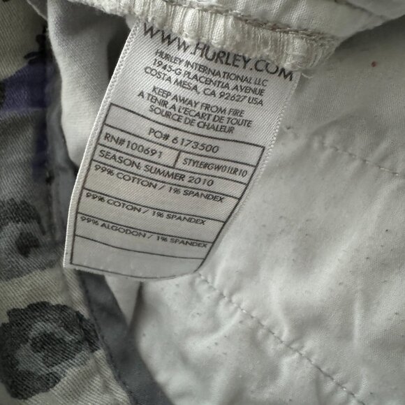 EUC Hurley Gray and Purple Leopard Twill Shorts Sz 13 - Picture 6 of 6
